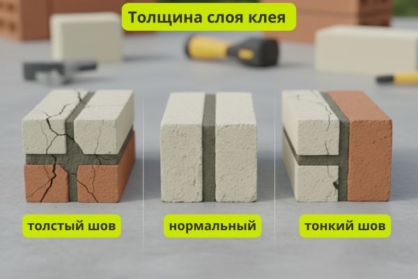 Толщина слоя клея для кладки блоков фото